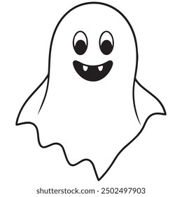 Halloween ghosts and spooky vector cartoon monsters isolated icons.