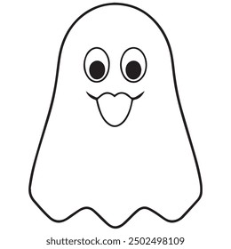 Halloween ghosts and spooky vector cartoon monsters isolated icons.