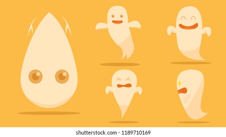 Halloween ghosts vector can be used in any work.