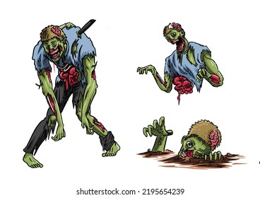 Halloween Ghosts Walking Tote Zombie 