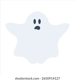 Halloween ghost.Vector holiday character on isolated background.