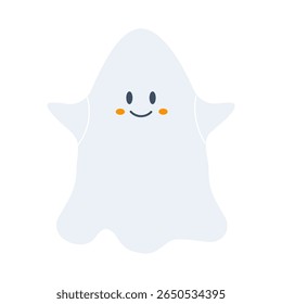 Halloween ghost.Vector holiday character.Flat illustration.