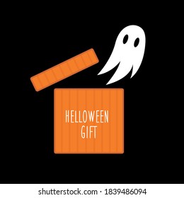 halloween gift box and ghost