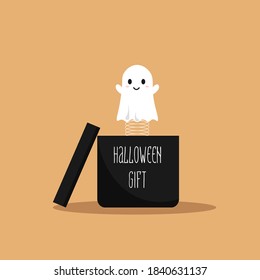 Halloween gift box with ghost