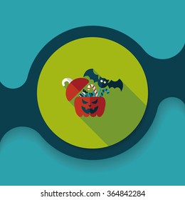 halloween, gift, box, greeting, decoration, autumn, vector, holiday, jack, head, festive, celebration,  jack-o-lantern, illustration, october, lantern, treat, trick, surprise, container, party,pumpkin