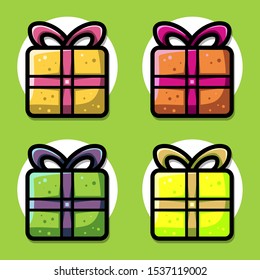 Halloween gift box set collection vector illustration with full color