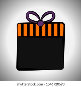 Halloween gift box. Spooky halloween - Vector illustration