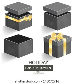 Halloween. Gift box vector illustration.