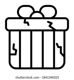 halloween gift vector line icon
