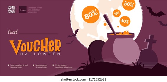 Halloween gift voucher template. Vector illustration Halloween gift voucher template. Vector illustration