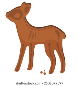 Halloween gingerbread design with deer skeleton design and round crumbs, vector