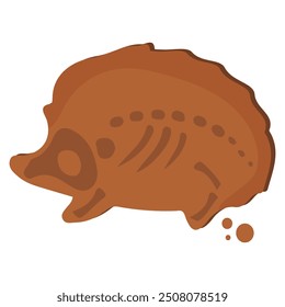 Diseño de pan de jengibre de Halloween con diseño de esqueleto de erizo y migas redondas, Vector