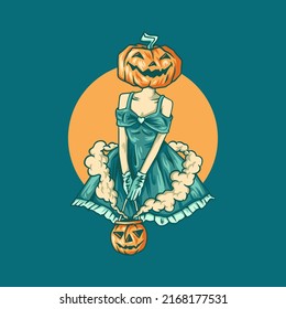 Halloween Girl Costume Illustration For Merchandise