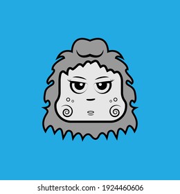Halloween girl face in minimalist style