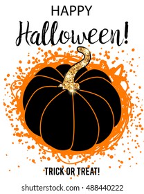 Halloween glamorous sparkling pumpkin