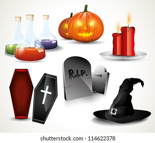 Halloween glossy icons