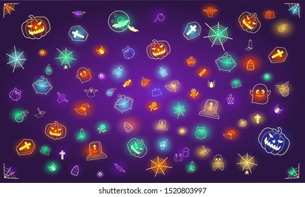 Halloween glowing background. New trendy Halloween vector background