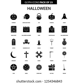 Halloween Glyph Vector Icon set