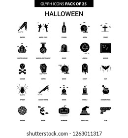 Halloween Glyph Vector Icon set
