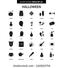 Halloween Glyph Vector Icon set