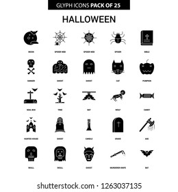 Halloween Glyph Vector Icon set
