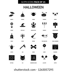 Halloween Glyph Vector Icon set