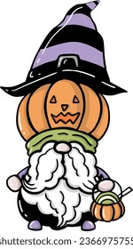 Halloween gnome and chic pumpkin hat fashion