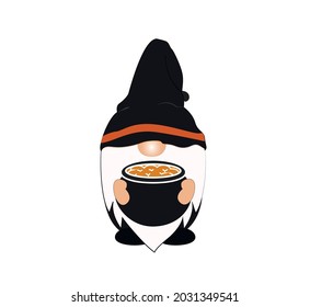 Halloween Gnome. Happy Hallween Vector Illustration.