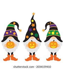 Halloween gnome vector cartoon illustration