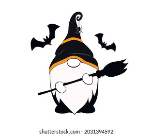 Halloween Gnome  Vector Illustration. 31st October Helloween Design.