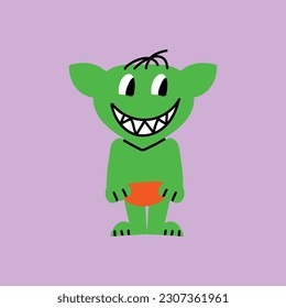 Halloween Goblin Vector Icon Art