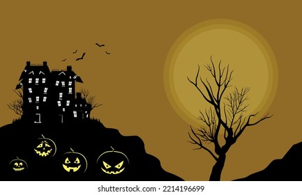 Halloween gold wallpaper background illustration design