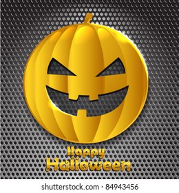 Halloween golden smiling face. Happy Halloween