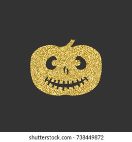 Halloween. Golden symbol. Glitter logo. A brilliant logo. Vector illustration.