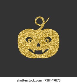 Halloween. Golden symbol. Glitter logo. A brilliant logo. Vector illustration.