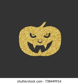 Halloween. Golden symbol. Glitter logo. A brilliant logo. Vector illustration.