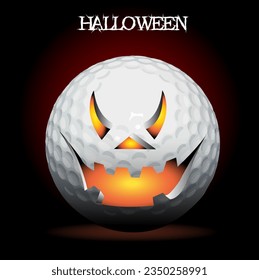 Halloween golf ball vector illustration.