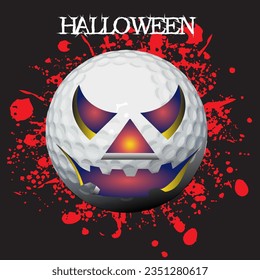 Halloween golf ball vector illustration.