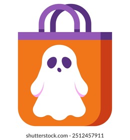 Halloween goodie bag vector cartoon illustration isolated on a white background.