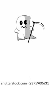 halloween gost vector icon with white background or sign template design
