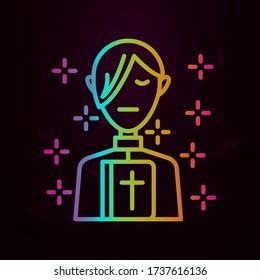 Halloween goth man and bible. Simple cross nolan icon Simple thin line, outline vector of Halloween icons for ui and ux, website or mobile application