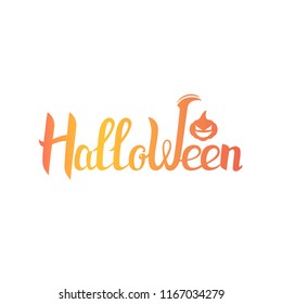 Halloween gradient logotype, vector illustration isolated on white background, minimal design