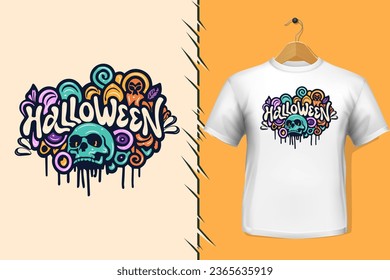 halloween graffiti lettering typography art illustration