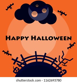 halloween graphic card banner background text in center