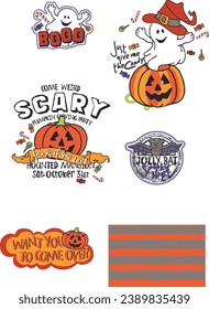 Halloween graphic design. Vector. Cute Pumpkin design.