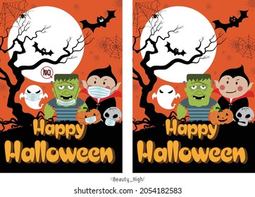 Halloween graphic design wearing a mask