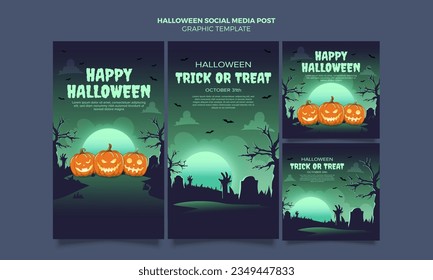 Halloween graphic template, social media post template