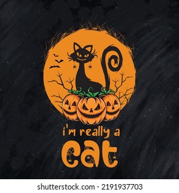 Halloween graphic  t-shirt design cat
