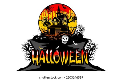 HALLOWEEN graphic t-shirt design and typography vector.
Can be printed on t-shirts, mugs or other media.