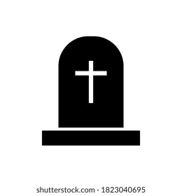 Halloween Grave balck icon, Flat design, Helloween theme